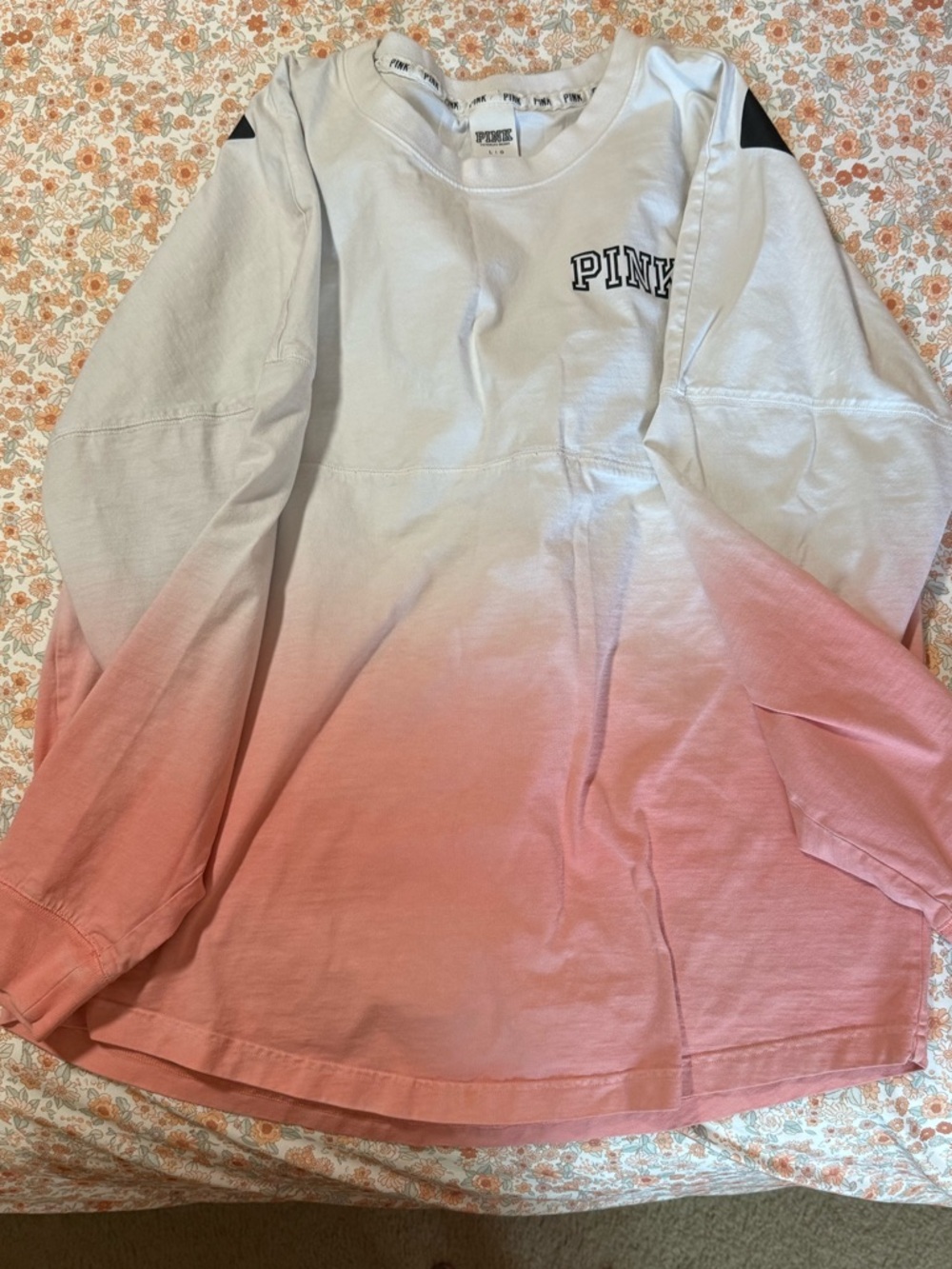 PINK Victoria's Secret Ombre Crewneck Sweatshirt - Pink & White
